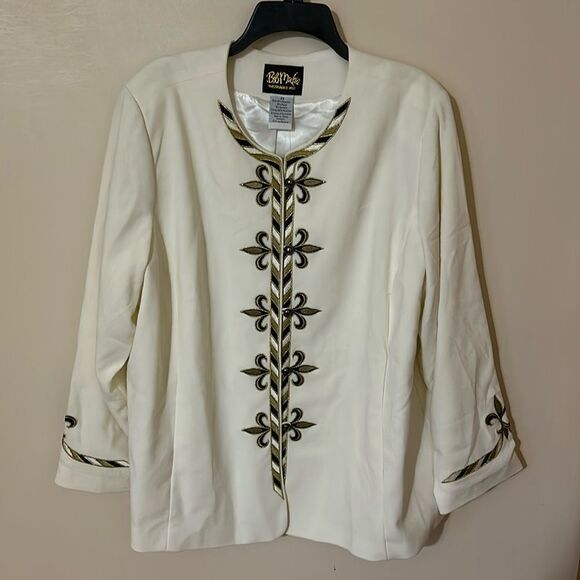 Bob Mackie Vintage Blazer Suit Jacket Womens Size 2X Button Front White nwt - Picture 1 of 6